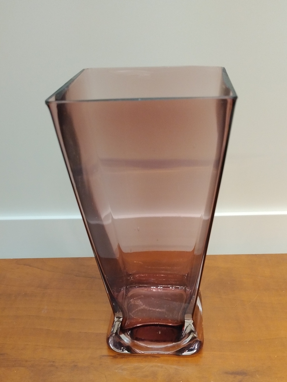 Elegant Blush Glass Tapered Vase - Home Accents